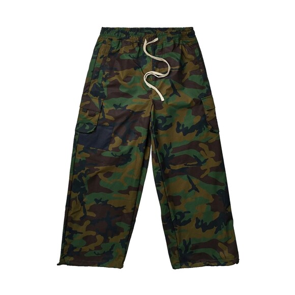 Reason Men’s Camo Infantry Wide Leg Nylon Parachute Cargo Pants Size M - Picture 1 of 9